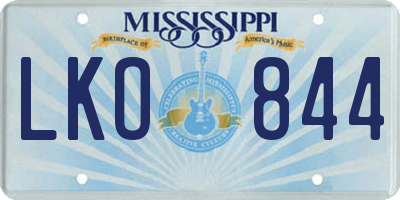 MS license plate LKO844