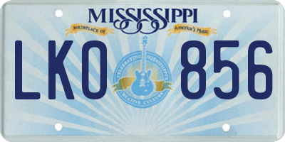 MS license plate LKO856