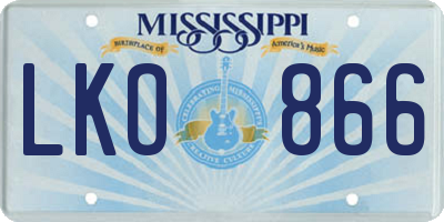 MS license plate LKO866
