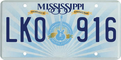 MS license plate LKO916