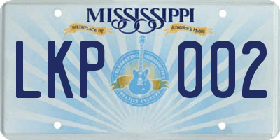 MS license plate LKP002