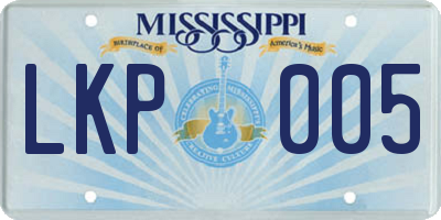 MS license plate LKP005