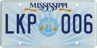 MS license plate LKP006