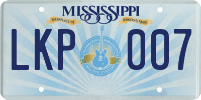MS license plate LKP007