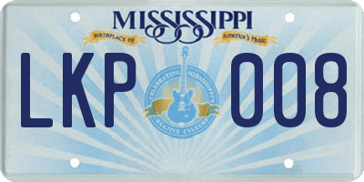 MS license plate LKP008