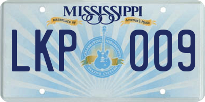 MS license plate LKP009