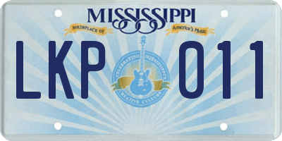 MS license plate LKP011