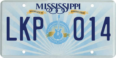 MS license plate LKP014