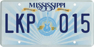 MS license plate LKP015
