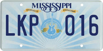 MS license plate LKP016