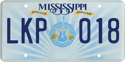 MS license plate LKP018