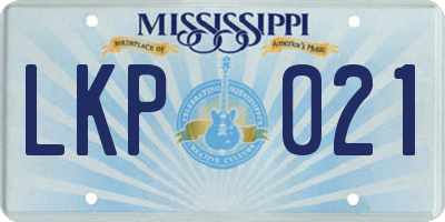 MS license plate LKP021