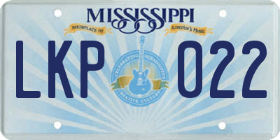 MS license plate LKP022
