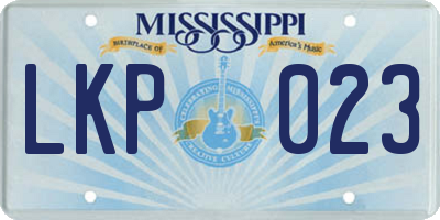 MS license plate LKP023