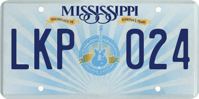 MS license plate LKP024