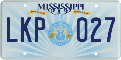 MS license plate LKP027