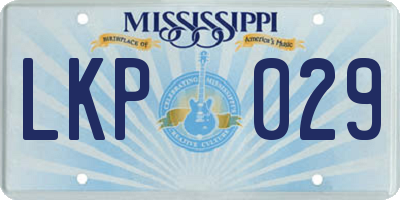 MS license plate LKP029