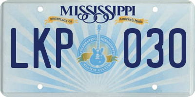 MS license plate LKP030
