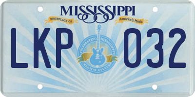 MS license plate LKP032