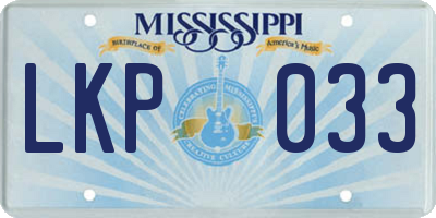 MS license plate LKP033