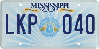 MS license plate LKP040
