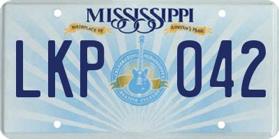 MS license plate LKP042