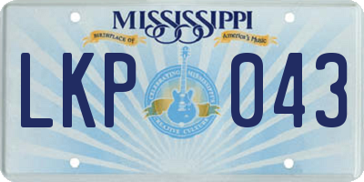 MS license plate LKP043