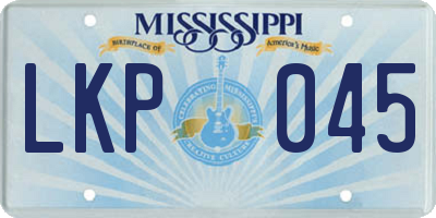 MS license plate LKP045