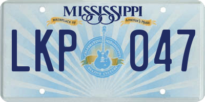 MS license plate LKP047