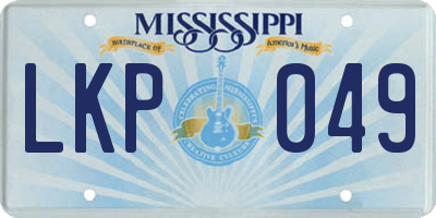 MS license plate LKP049