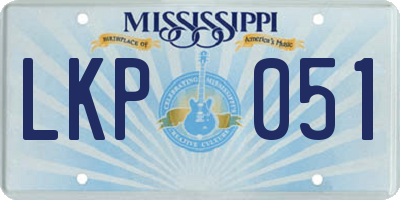 MS license plate LKP051