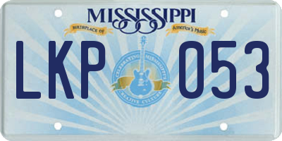 MS license plate LKP053