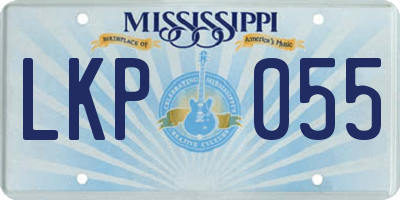 MS license plate LKP055