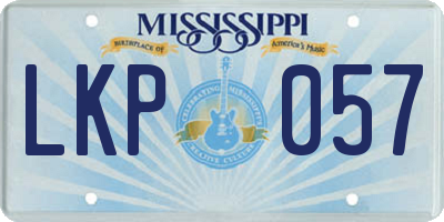 MS license plate LKP057