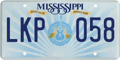 MS license plate LKP058