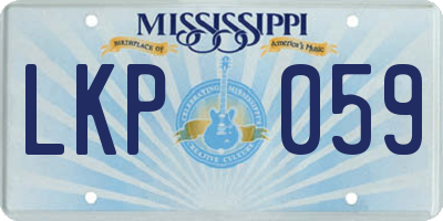 MS license plate LKP059