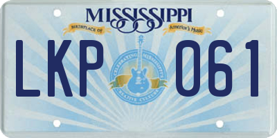 MS license plate LKP061