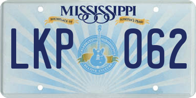 MS license plate LKP062