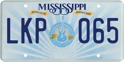 MS license plate LKP065