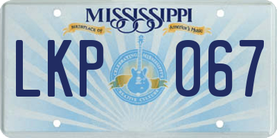 MS license plate LKP067
