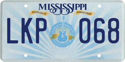 MS license plate LKP068