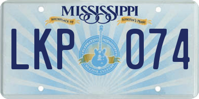 MS license plate LKP074