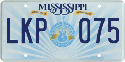 MS license plate LKP075