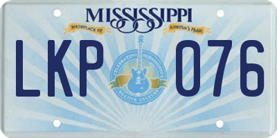 MS license plate LKP076