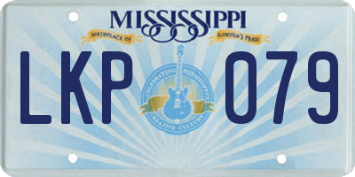 MS license plate LKP079
