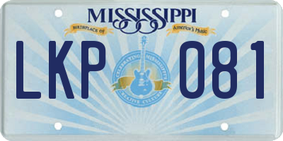 MS license plate LKP081