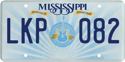 MS license plate LKP082