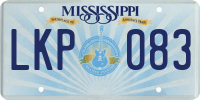 MS license plate LKP083