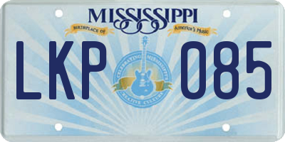 MS license plate LKP085