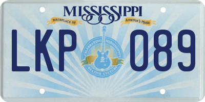 MS license plate LKP089